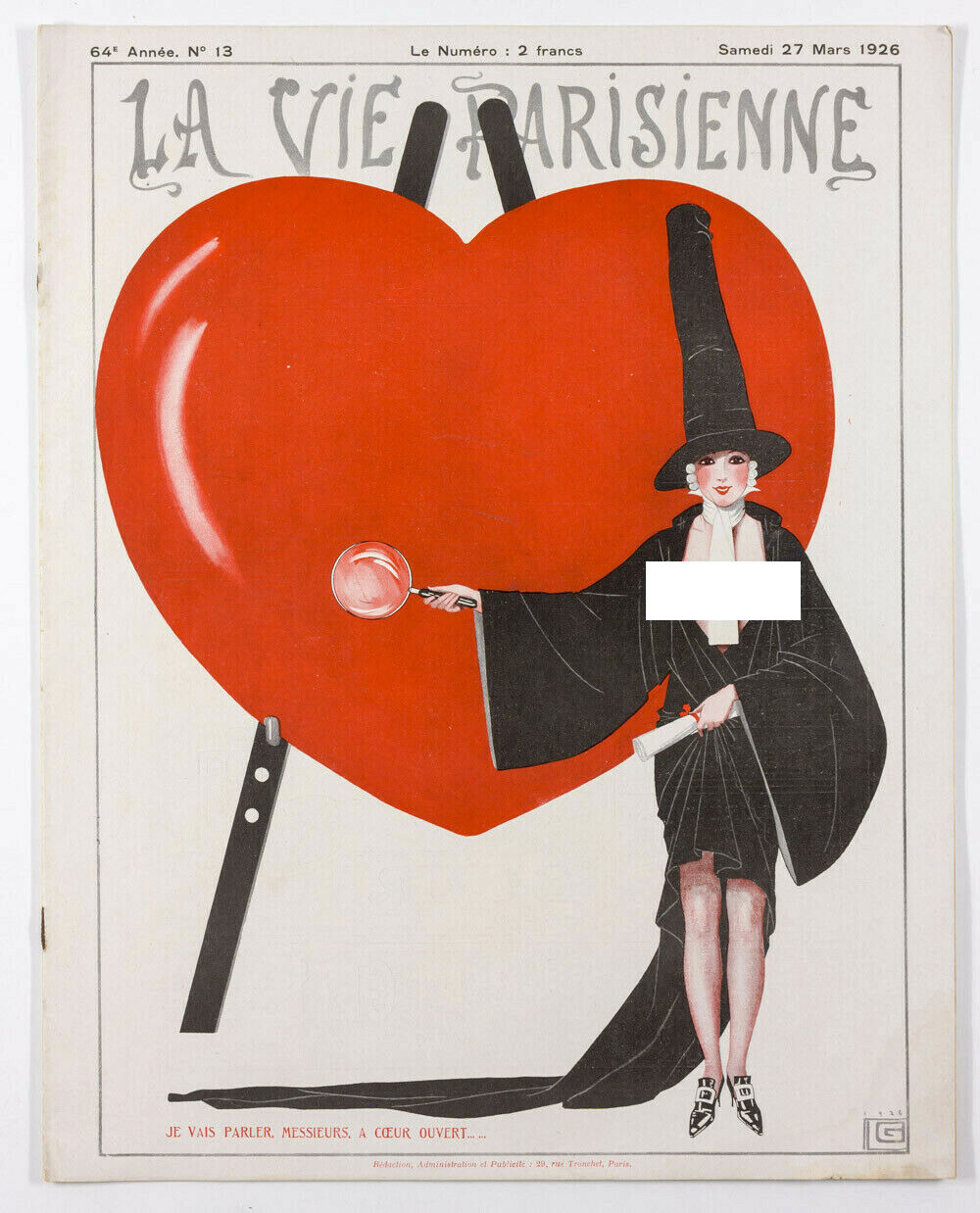 GEORGES LEONNEC Witch VALENTINE La Vie Parisienne magazine VTG March 27 1926 #13