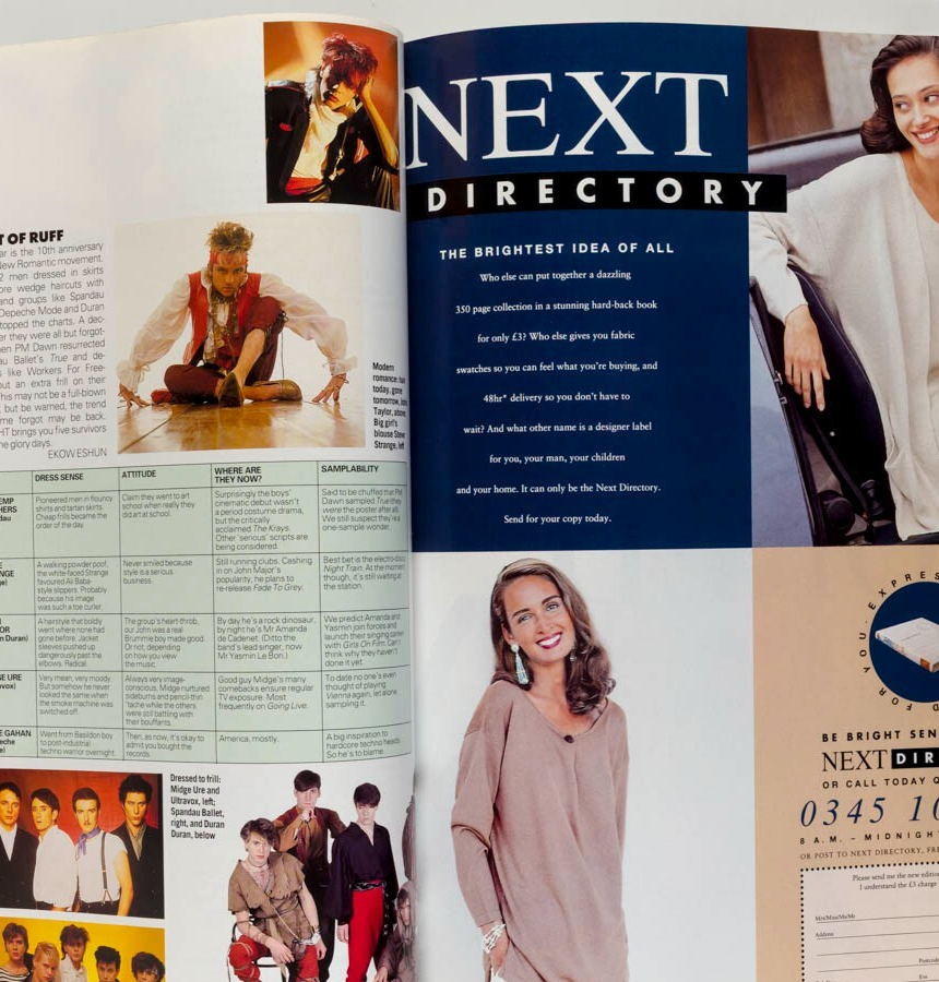 Stephanie Roberts ALAN RICKMAN Nadja Auermann ELLE MAGAZINE February 1992 Matesi