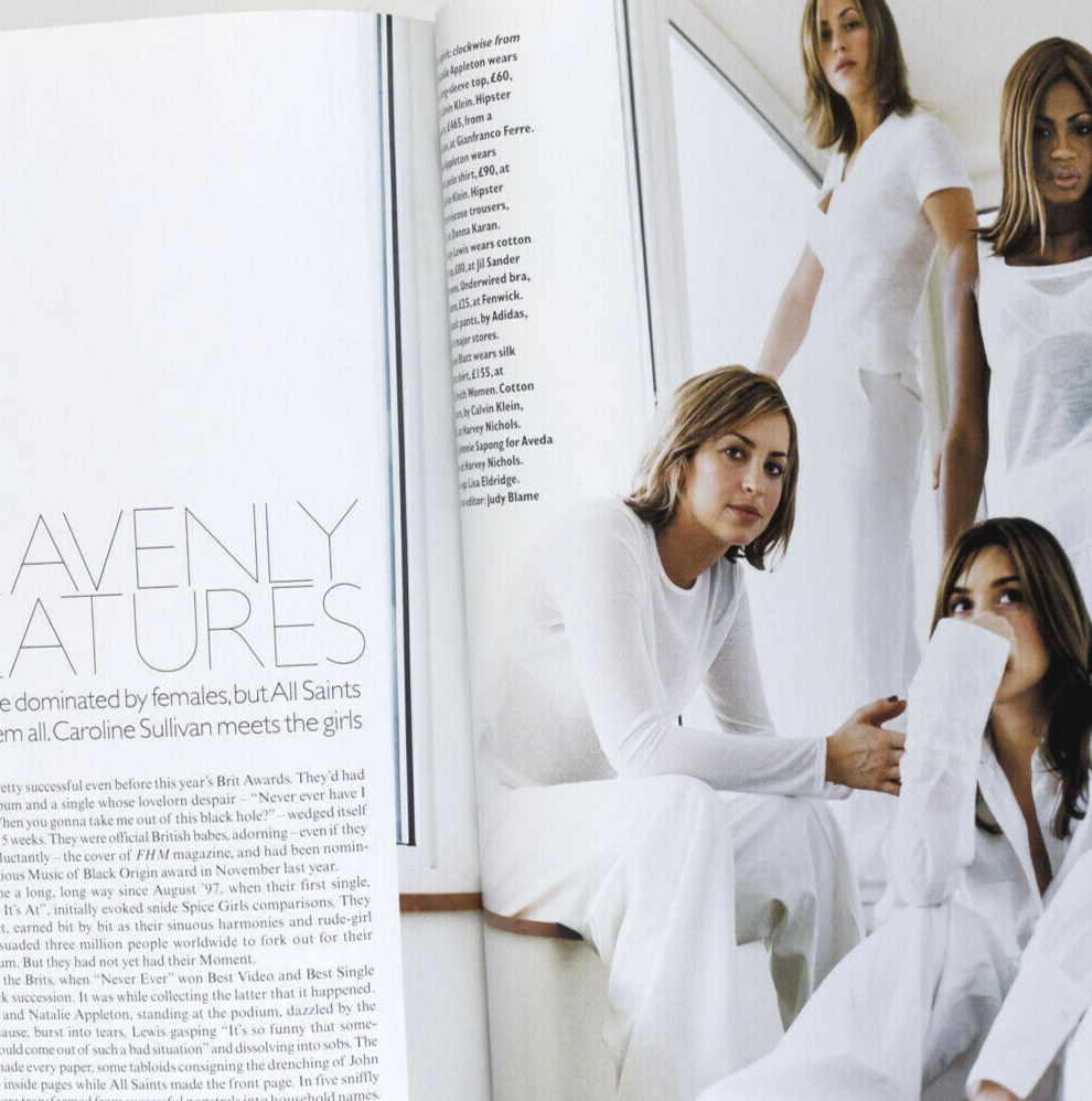 KATE MOSS Stella Tennant ALL SAINTS Georgina Cooper VOGUE magazine June 1998 vtg