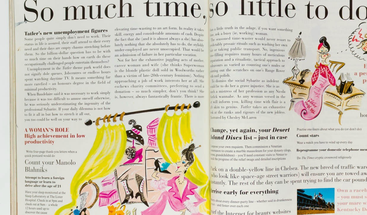 Jade Jagger NABILA KHASHOGGI Alexander McQueen RALPH LAUREN Tatler April 1997 UK