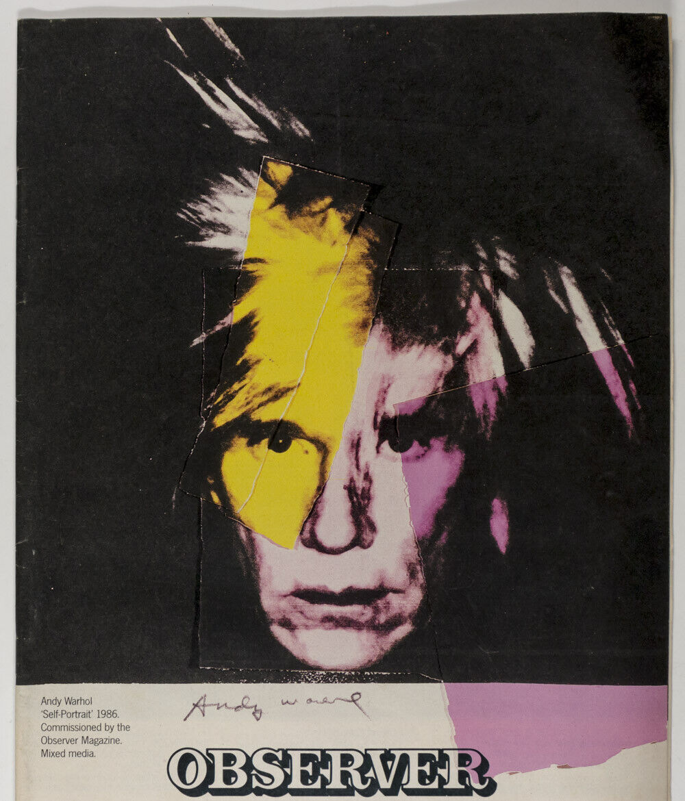 ANDY WARHOL SELF PORTRAIT commissioned for The Observer magazine GUILDFORD FOUR