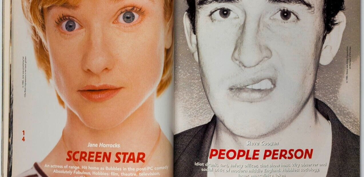 Linda Evangelista NAOMI CAMPBELL Steve Coogan JANE HORROCKS The Face magazine UK