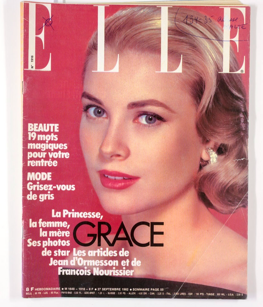 GRACE KELLY Snowdon GERARD DEPARDIEU Elle September 27 1982 Princess Caroline