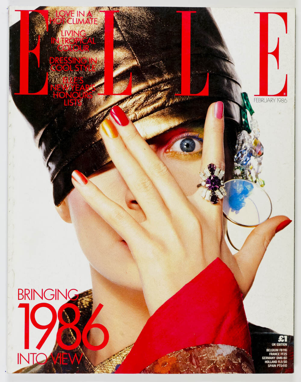 URSULA WALLIS Cool Style NEW YEAR'S HONOURS LIST vtg ELLE Magazine February 1986