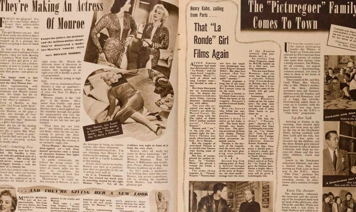 MARILYN MONROE Ginger Rogers JAMES MASON Picturegoer magazine 1954 January GRACE