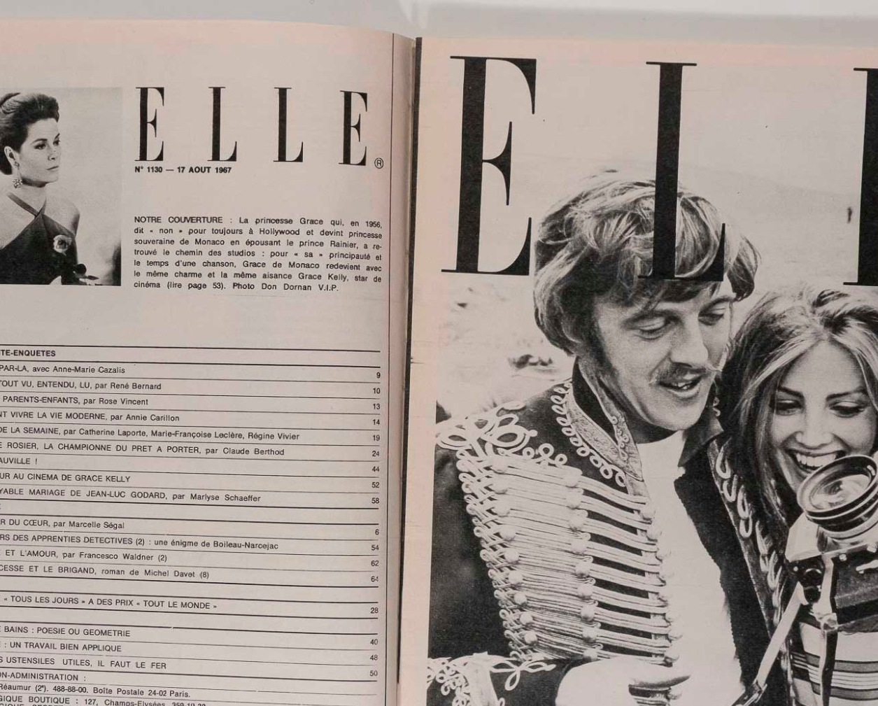 GRACE KELLY Brigitte Bardot TERENCE STAMP Elle August 17 1967 Jean-Luc Godard