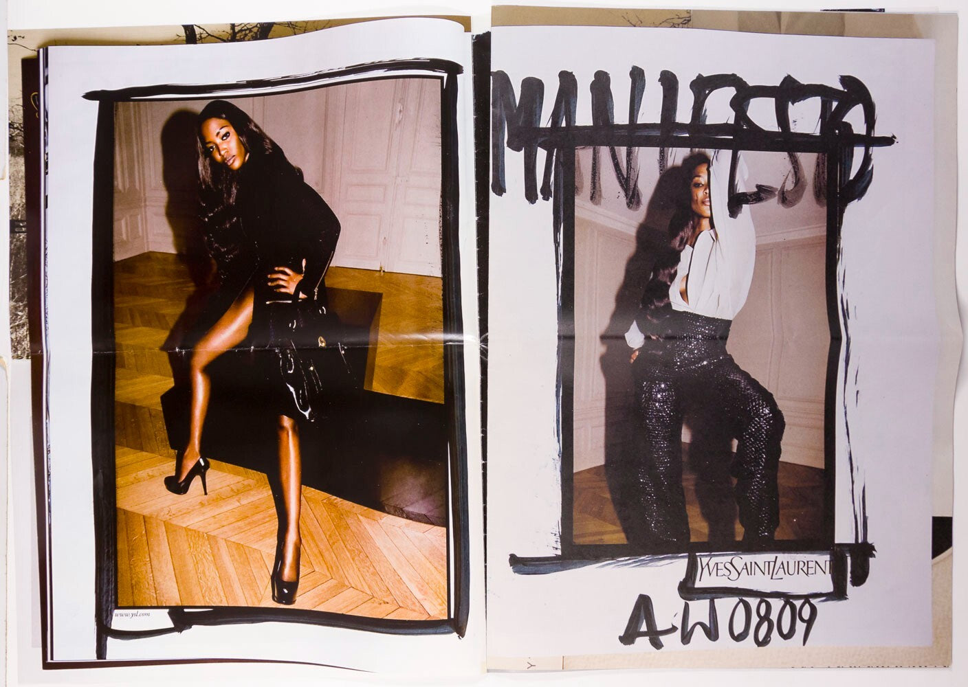 Naomi Campbell YSL Manifesto 2008 Inez & Vinoodh AUTUMN WINTER catalog LOOKBOOK