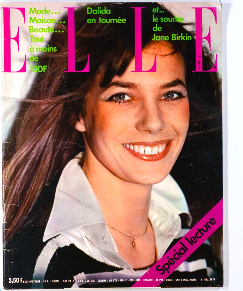 Jane Birkin DALIDA Brigitte Fossey PARIS Francoise Sagan ELLE MAGAZINE July 1974