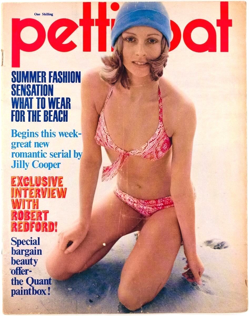 ROBERT REDFORD Jilly Cooper DAVID HURN Swimwear vtg PETTICOAT magazine 1970s 70s