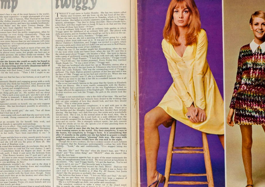 Jean Shrimpton TWIGGY Terence Stamp PETTICOAT magazine August 5 1967 Jonny Ross