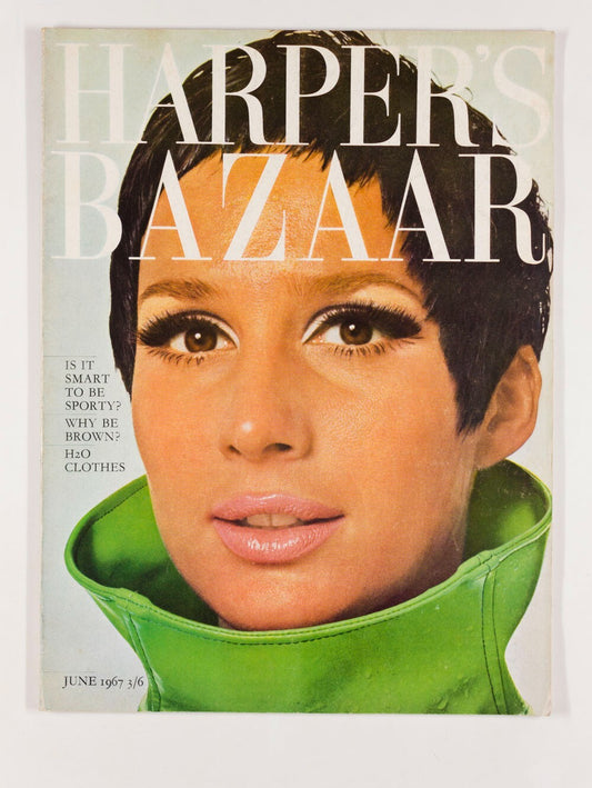 Brigitte Bauer WET LOOK Dior organdie HARPER'S BAZAAR magazine 1967 June JERSEY