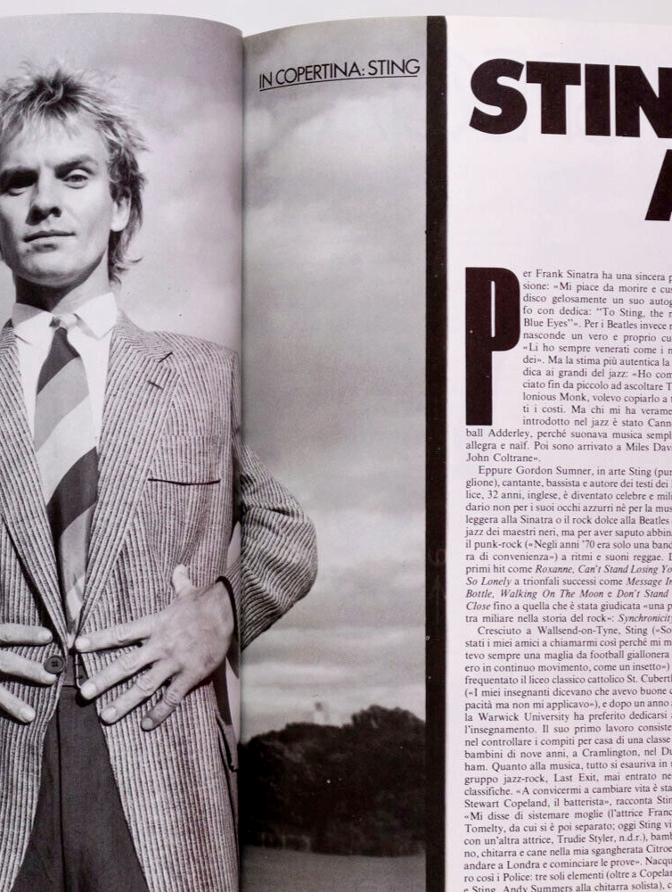 STING Albert Watson EMPORIO ARMANI L'uomo Vogue May 1984 Carlo Orsi ALDO FALLAI