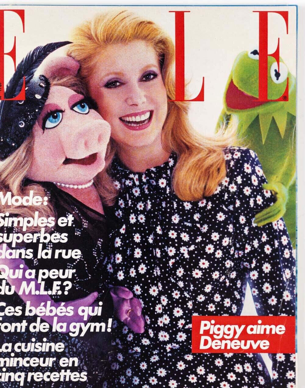 MISS PIGGY Catherine Deneuve JANICE DICKINSON Arthur Elgort FRENCH ELLE MAGAZINE