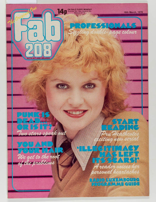 Punk MICK JONES Kate Bush FAB 208 March 1978 MARTIN SHAW Alessi Brothers OSMONDS