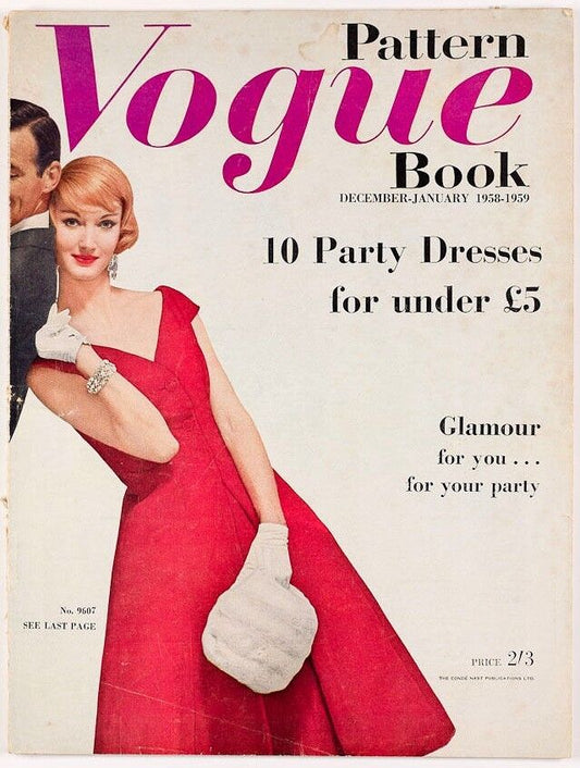 Vogue Magazine Pattern book 1959 XMAS Jean Patou KAZAN Jacqmar NINA RICCI vtg UK