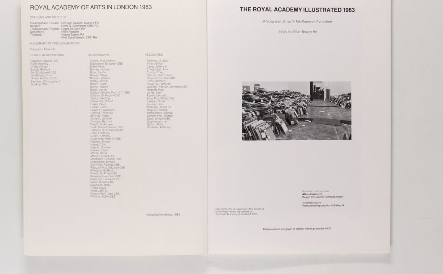 ALLEN JONES Royal Academy Summer Show 1983 Exhibition catalogue WILLIAM BOWYER