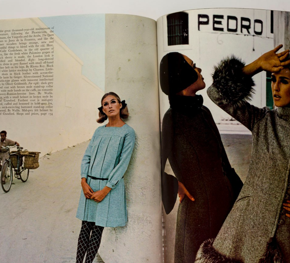 MONICA VITTI Jill Kennington JOHN COWAN Queen magazine 6 October 1965 Eve Arnold