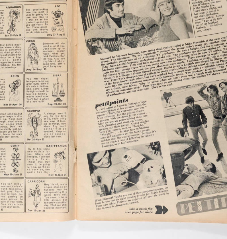 Twiggy GEORGE BEST Monkees PETTICOAT magazine 28 January 1967 HAIR Knitwear VTG