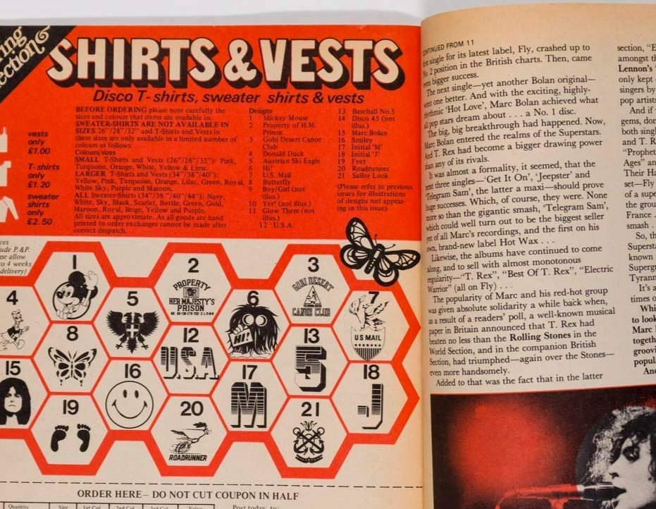 Marc Bolan T REX SPECIAL Mickey Finn DISCO 45 magazine 1972 Philip Castle poster