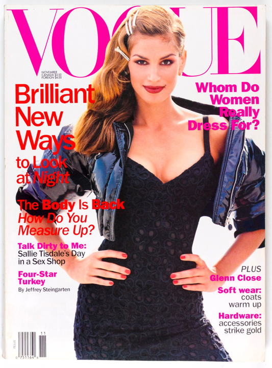 CINDY CRAWFORD Rem Koolhaas IONE SKYE Tatjana Patitz  VOGUE November 1994 Warhol