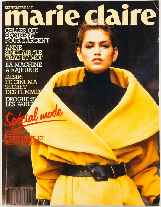 CINDY CRAWFORD Naomi Campbell VERONICA WEBB Ines MARIE CLAIRE September 1987 vtg