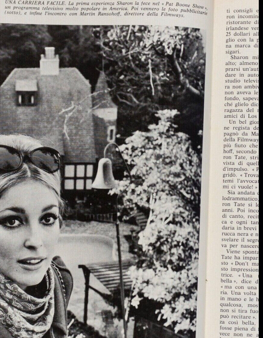 SHARON TATE Rare photo feature 1960's Panorama magazine ITALIAN Humphrey Bogart