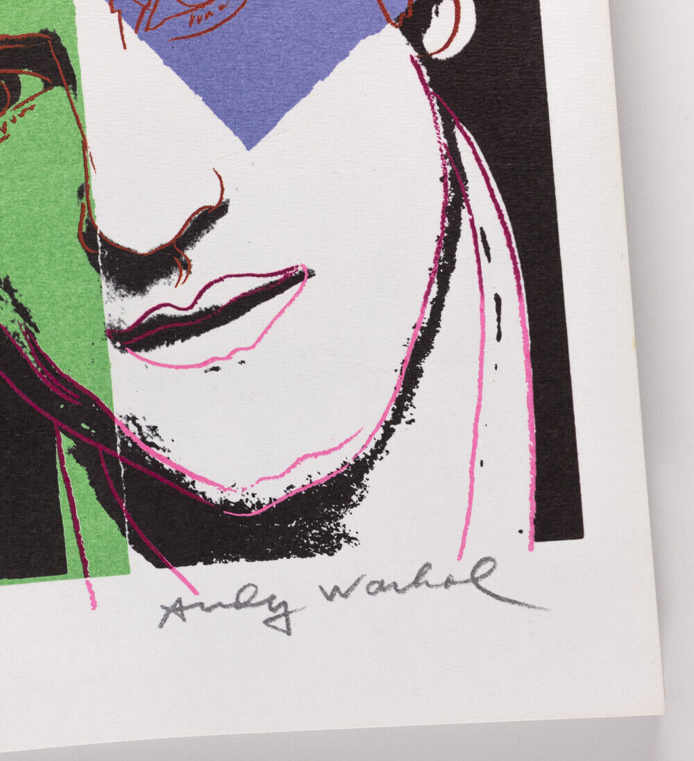 ANDY WARHOL SIGNED PRINT Gerard Depardieu PARIS VOGUE HOMME Lithograph 10 YR vtg