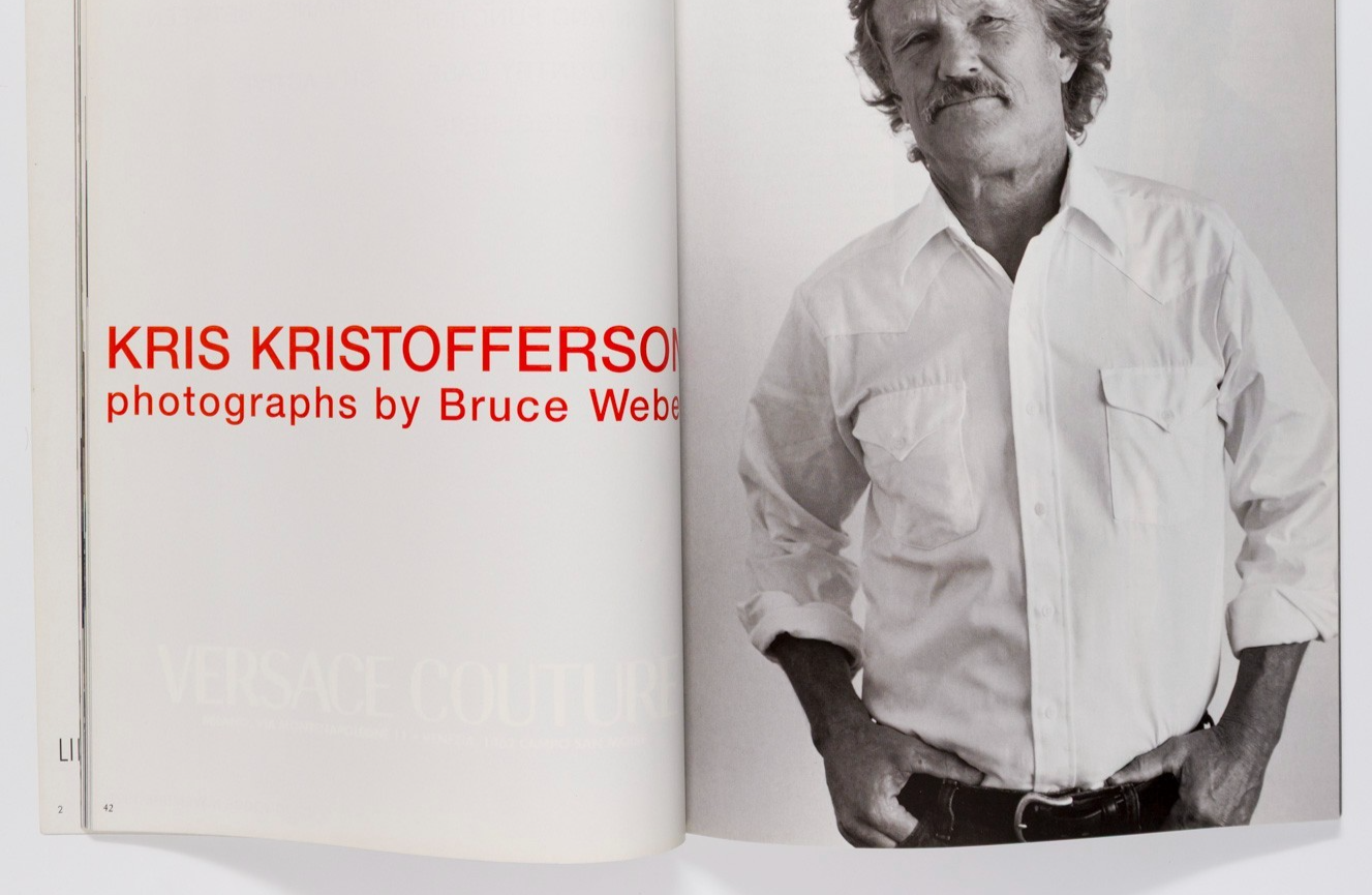 Kris Kristofferson BRUCE WEBER Deborah Turbeville L'UOMO VOGUE November 1997 285