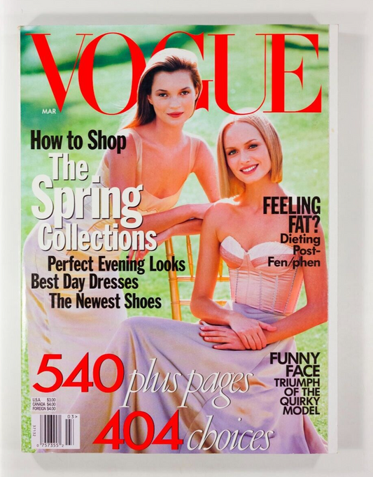 Kate Moss AMBER VALLETTA Naomi Campbell US VOGUE March 1998 Emma Thompson SPRING