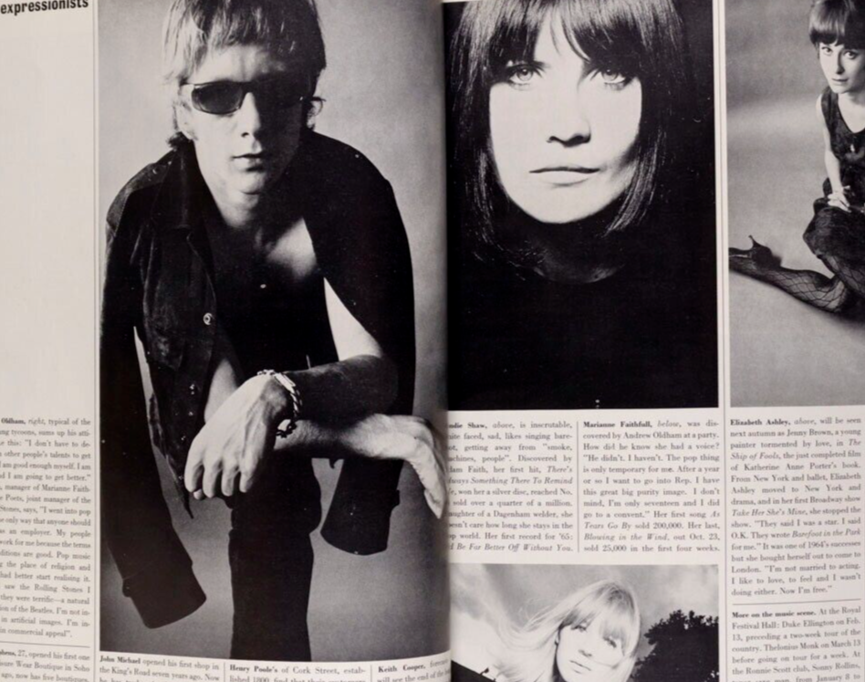 Jean Shrimpton MICK JAGGER Begum Aga Khan VOGUE JANUARY 1965 60th birthday gift