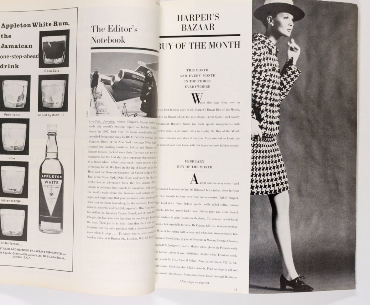 Editha Dussler JAMAICA Jill Kennington UK HARPERS BAZAAR February 1967 Benedetta