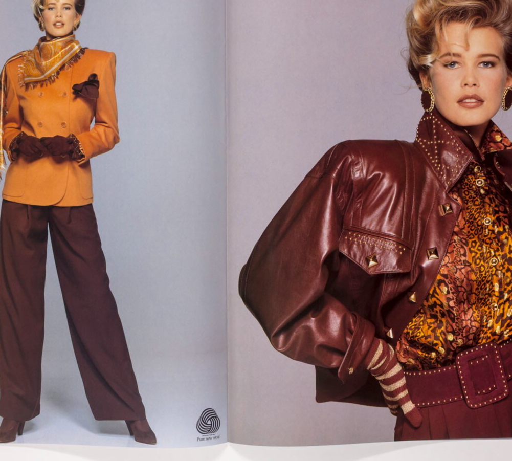 Claudia Schiffer ESCADA Fall 1990 LOOKBOOK catalogue YASMEEN GHAURI Gail Elliott