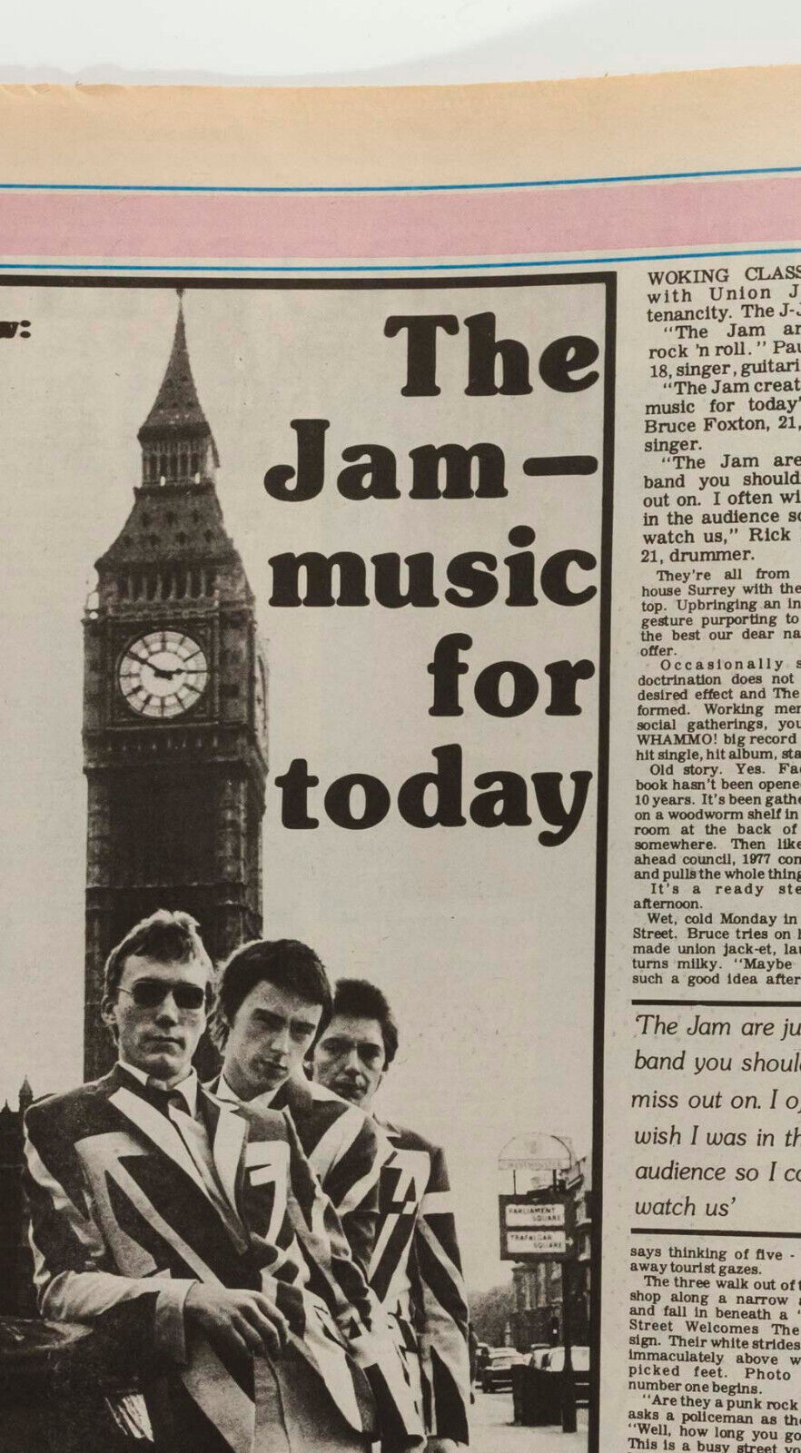 THE JAM Paul Weller SEX PISTOLS Mod QUEEN STORY Ramones ~ Record Mirror magazine