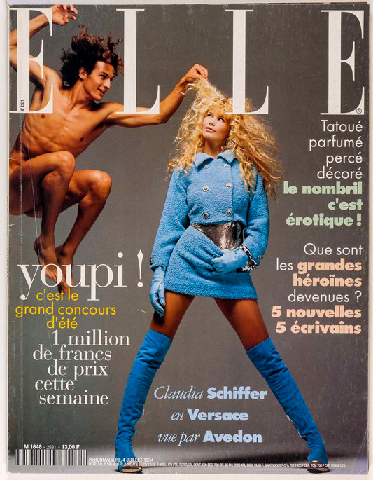 Claudia Schiffer STAN NELSON Richard Avedon GIANNI VERSACE Elle France July 1994