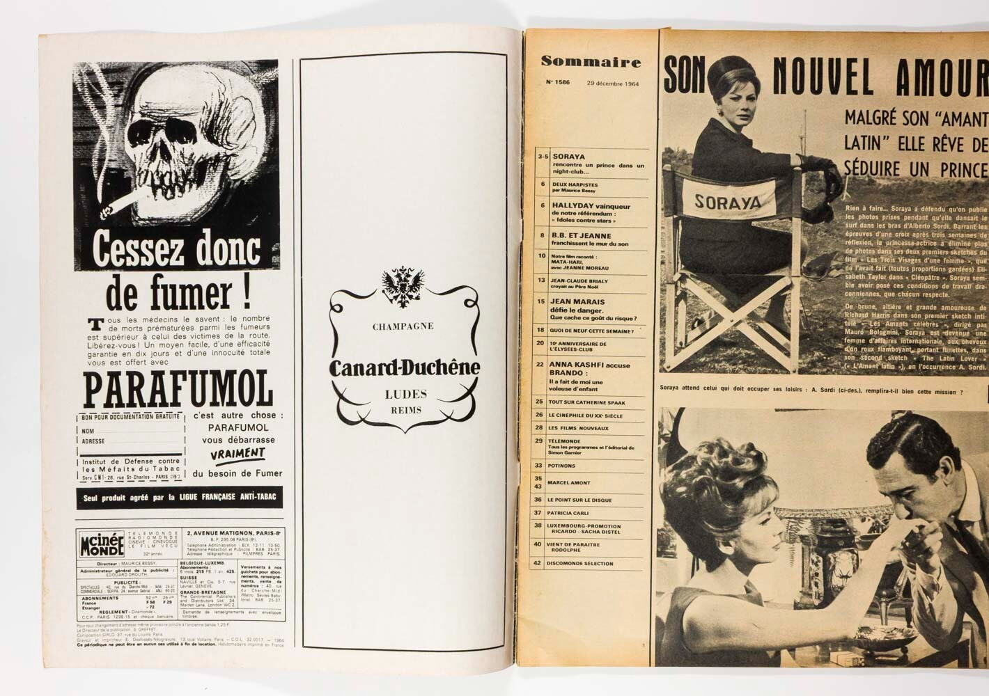Audrey Hepburn BRIGITTE BARDOT Jeanne Moreau BRANDO Cinemonde 1586 December 1964