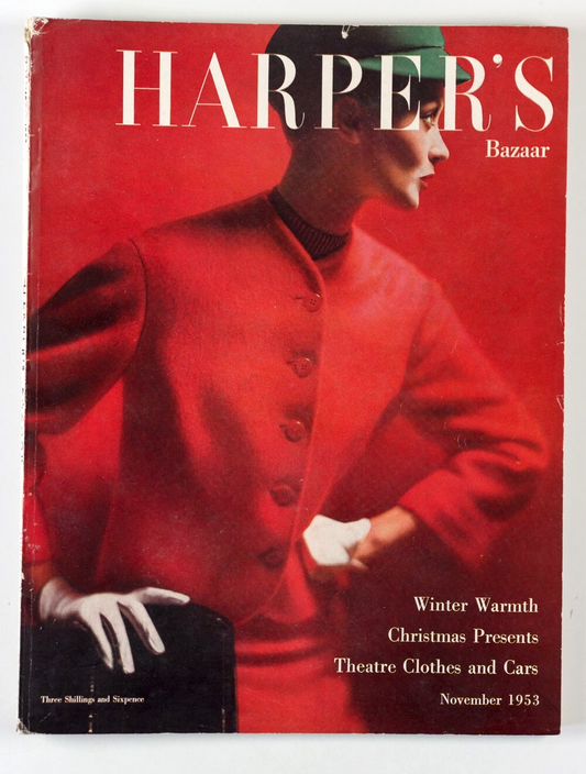 BARBARA MULLEN Cars LILLIAN BASSMAN Harpers Bazaar magazine 1953 November WINTER