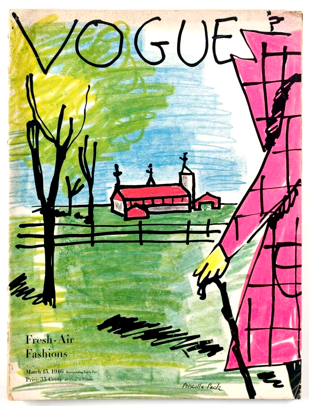 Priscilla Peck MONET Penn HORST Bing Crosby BEATON Rene Bouche  VOGUE 1946 March