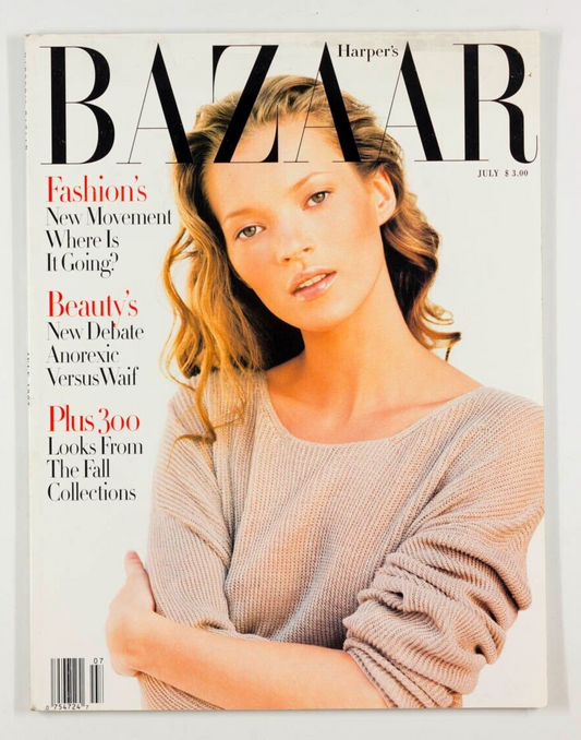 Kate Moss CINDY CRAWFORD Christy Turlington FALL COLLECTIONS vtg HARPER'S BAZAAR