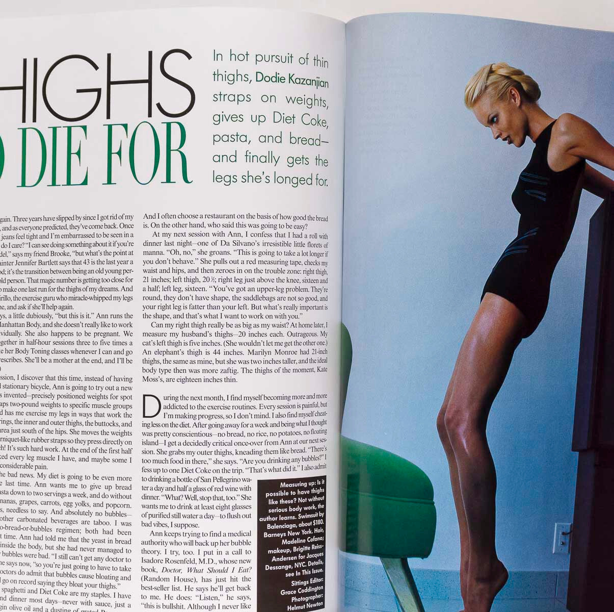 Claudia Schiffer EVA HERZIGOVA Helmut Newton US VOGUE May 1995 Trish Goff CHANEL