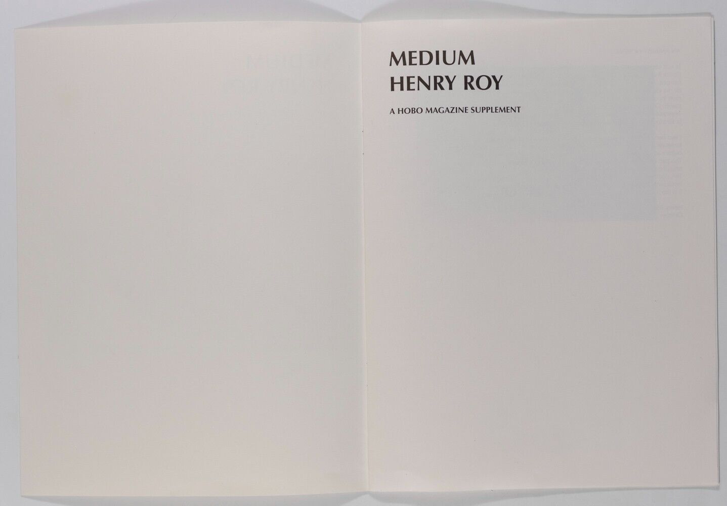 Henry Roy MEDIUM Hobo magazine supplement RARE Photo Book 2008 Haiti IBIZA Paris