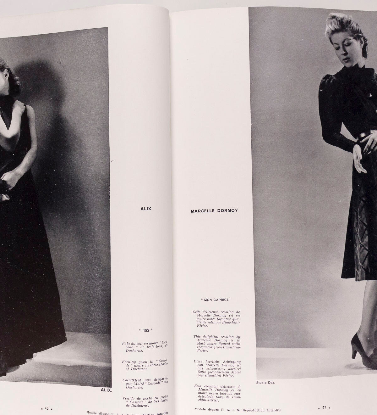 BENIGNI Lanvin MOLYNEUX Balenciaga L'OFFICIEL September 1939 Winter Collections