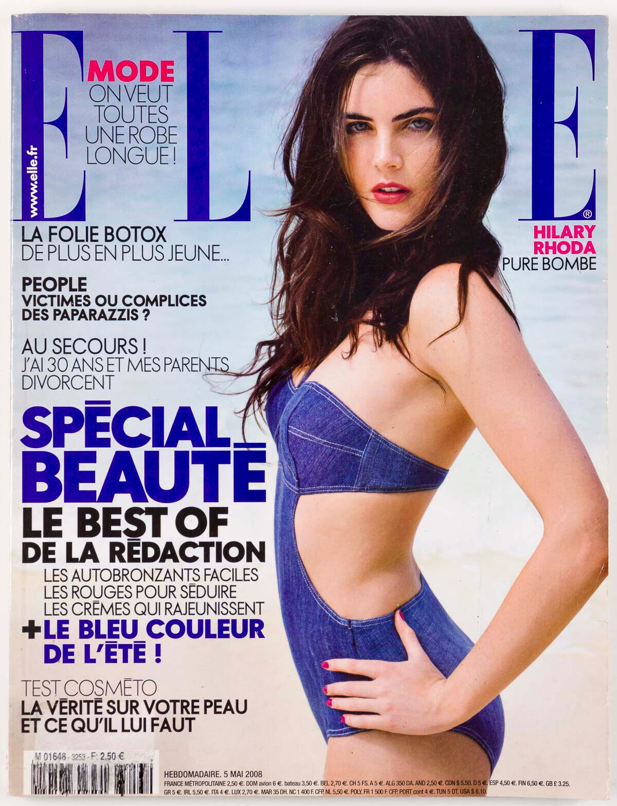 HILARY RHODA May Gil ASHTON KUTCHER Jacqueline de Romilly ~ ELLE FRANCE magazine