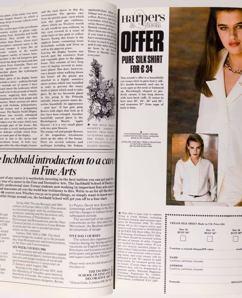 Sophie Ward RACHEL WEISZ Hamish Bowles HARPER'S & QUEEN August 1983 Fiorucci VTG