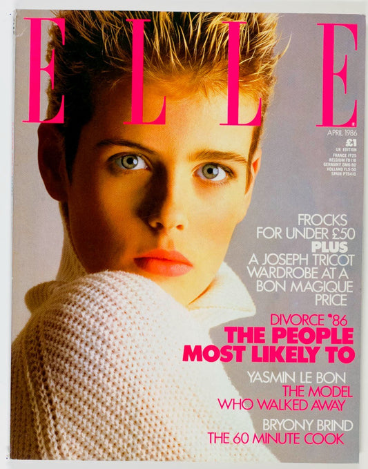 Jeny Howorth YASMIN LE BON Herb Ritts ELLE magazine August 1986 Gail Elliott VTG