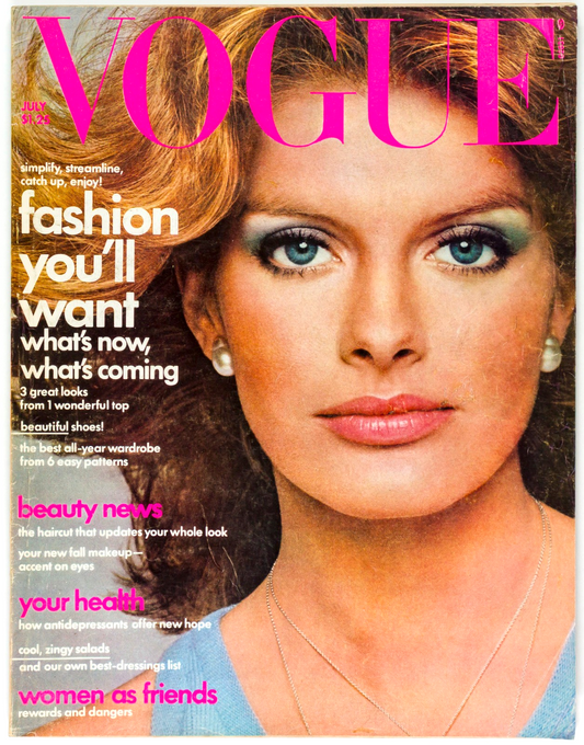 RENE RUSSO Dalila di Lazzaro DEBORAH TURBEVILLE Monty Python Vogue US July 1975