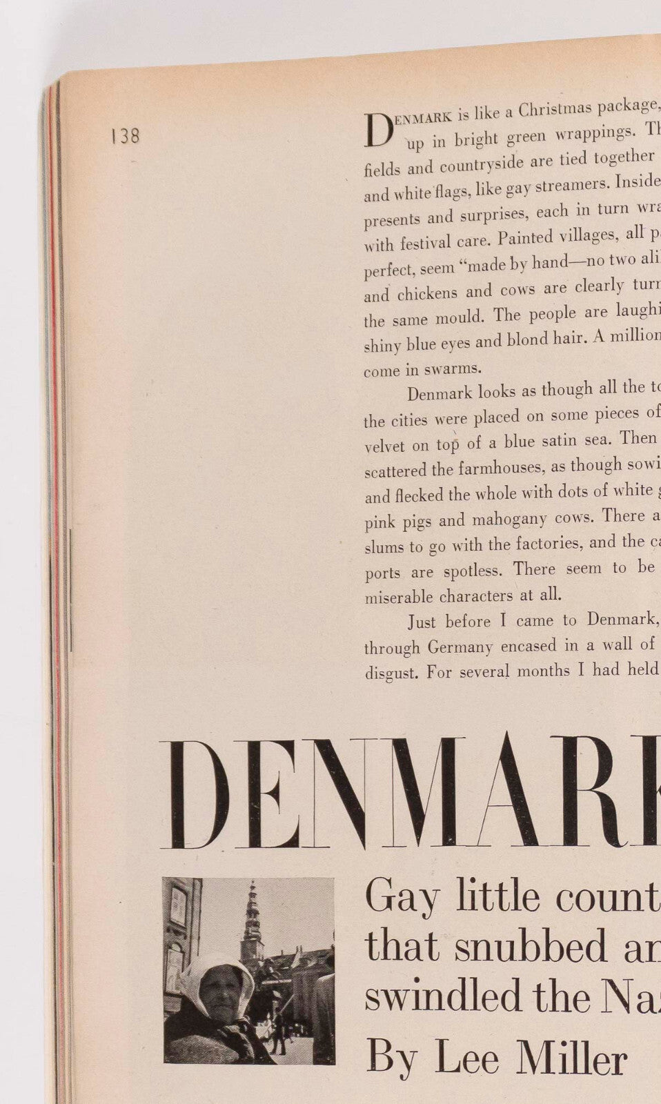 LEE MILLER Denmark BLUMENFELD Rene Bouet-Willaumez ROGER DESCOMBES VOGUE 8/ 1945