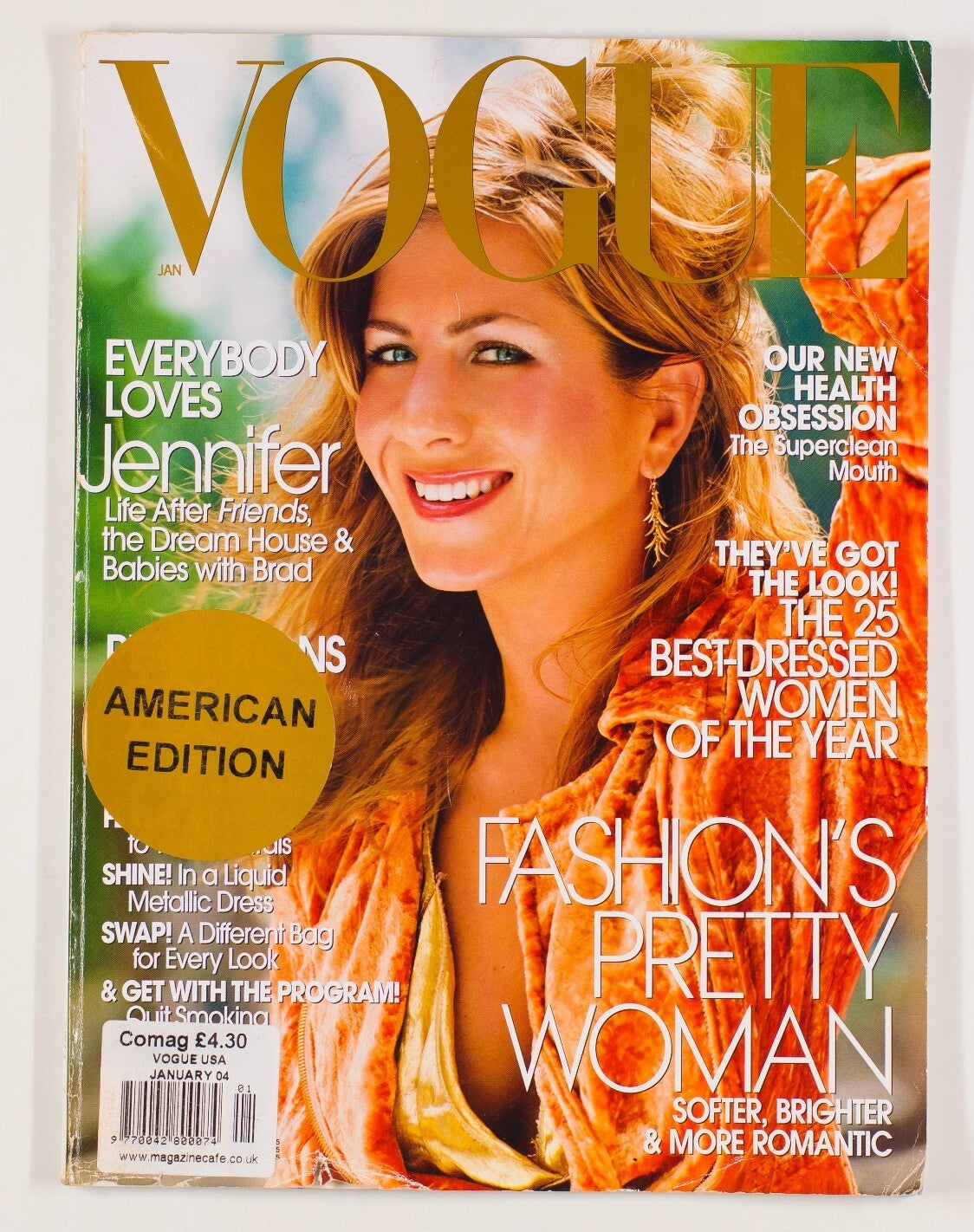 Jennifer Aniston CZ GUEST Steven Meisel US VOGUE January 2004 21st birthday gift