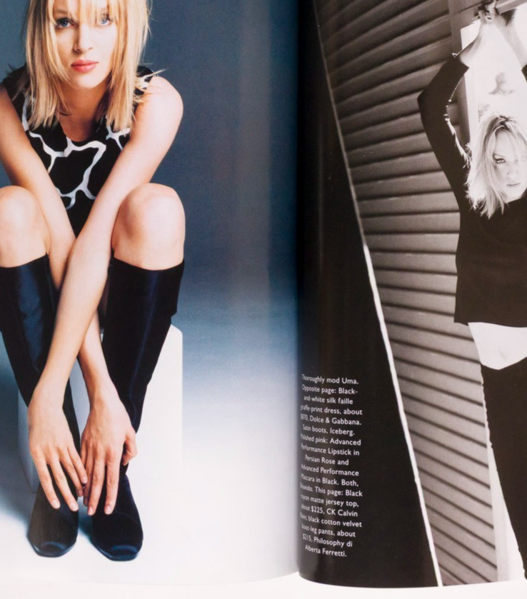 UMA THURMAN Val Kilmer MARIANNE FAITHFULL Harper's US June 1995 Claudia Schiffer