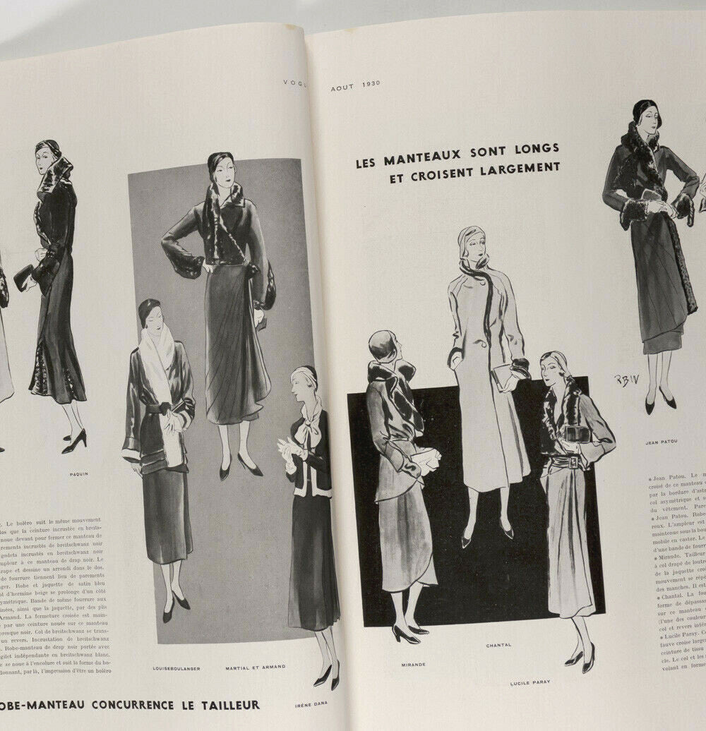 A.E.MARTY Art Deco AUGUST 1930 vtg PARIS VOGUE French fashion COLLECTIONS Travel