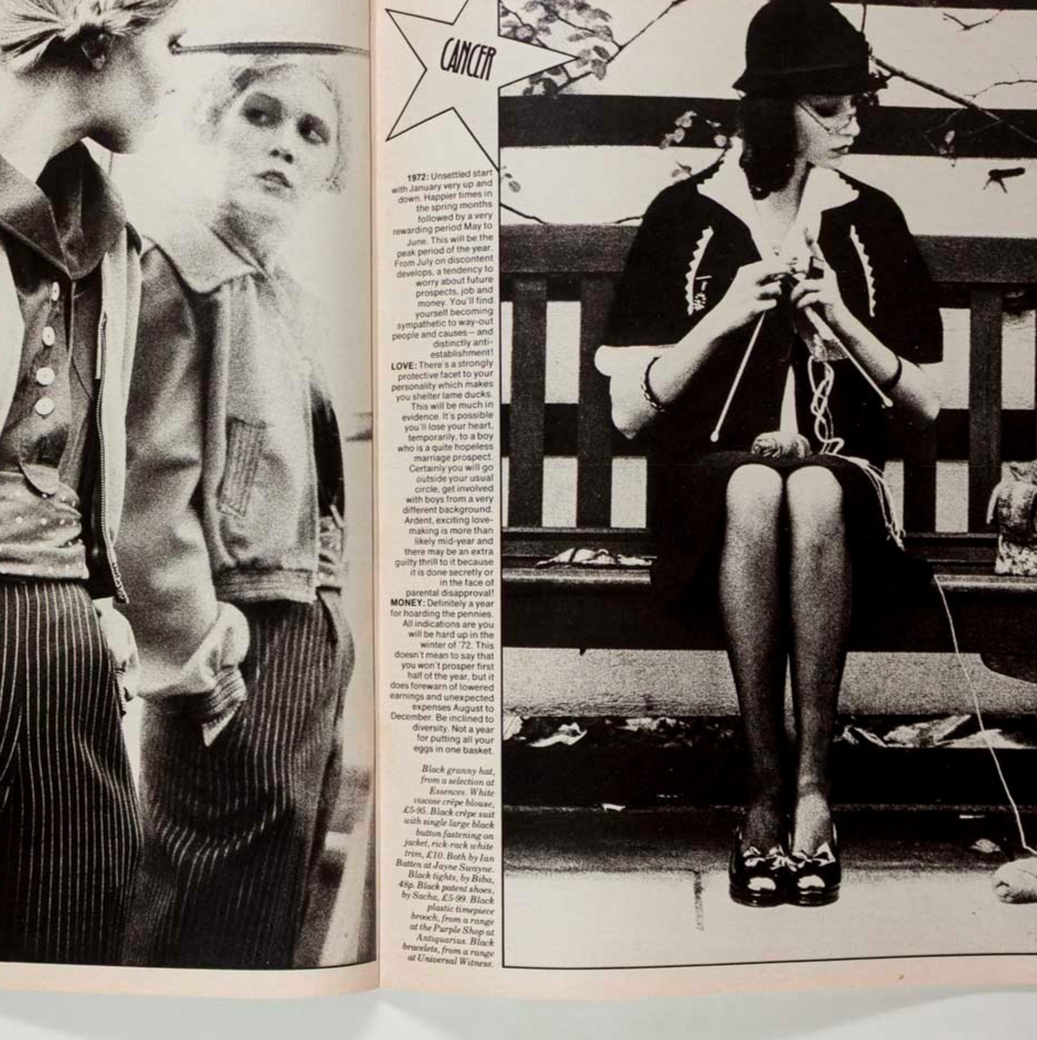 Biba BOB RICHARDSON Bus Stop 19 magazine January 1972 VTG nautical knits FASHION